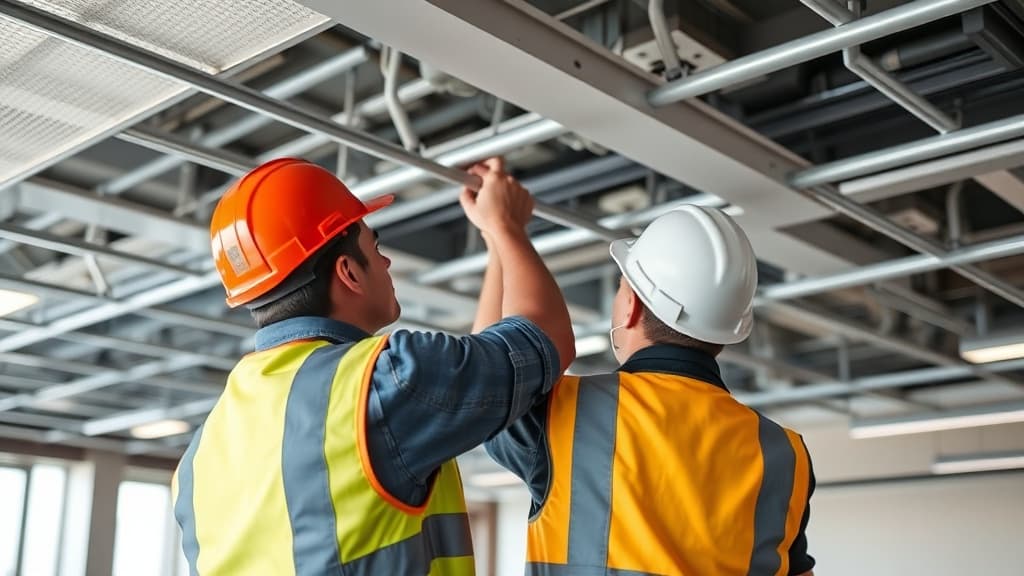 Suspended ceiling grid installation