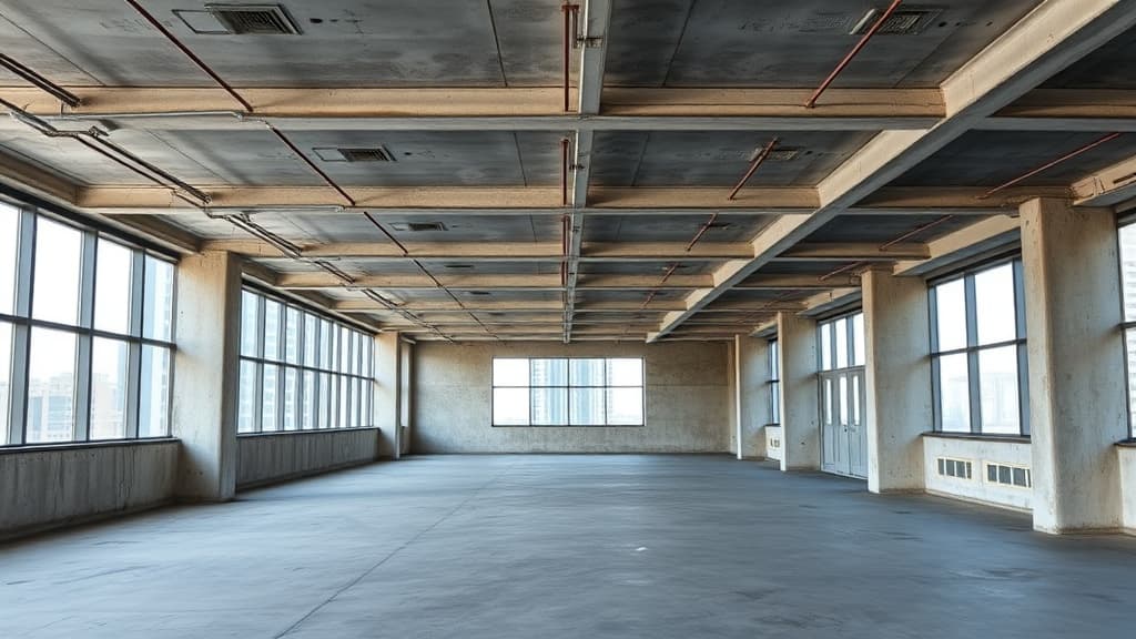 Empty commercial shell before tenant improvement