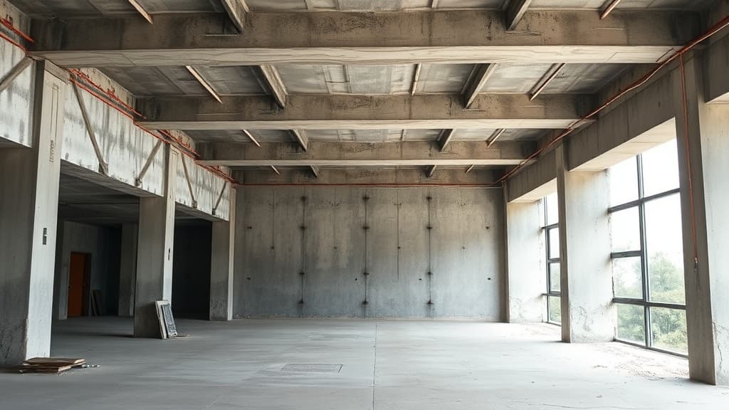 Stripped commercial space with exposed walls