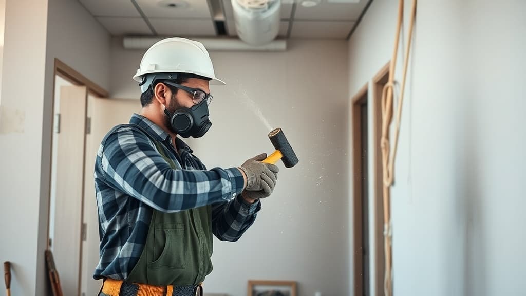 Interior demolition of commercial office wall