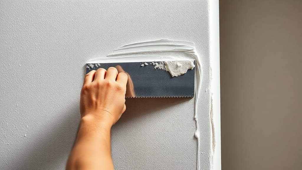 Drywall taper applying joint compound