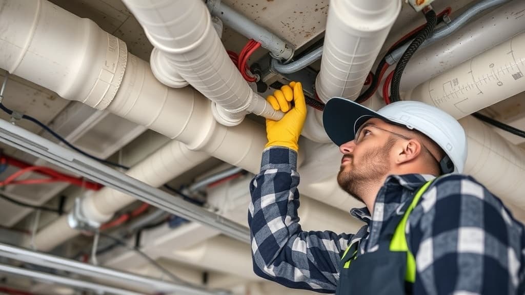 Conduit and wiring in commercial ceiling space