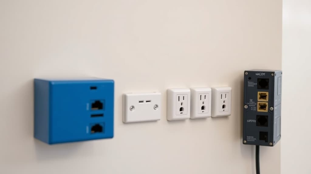Electrical outlets and data ports being installed