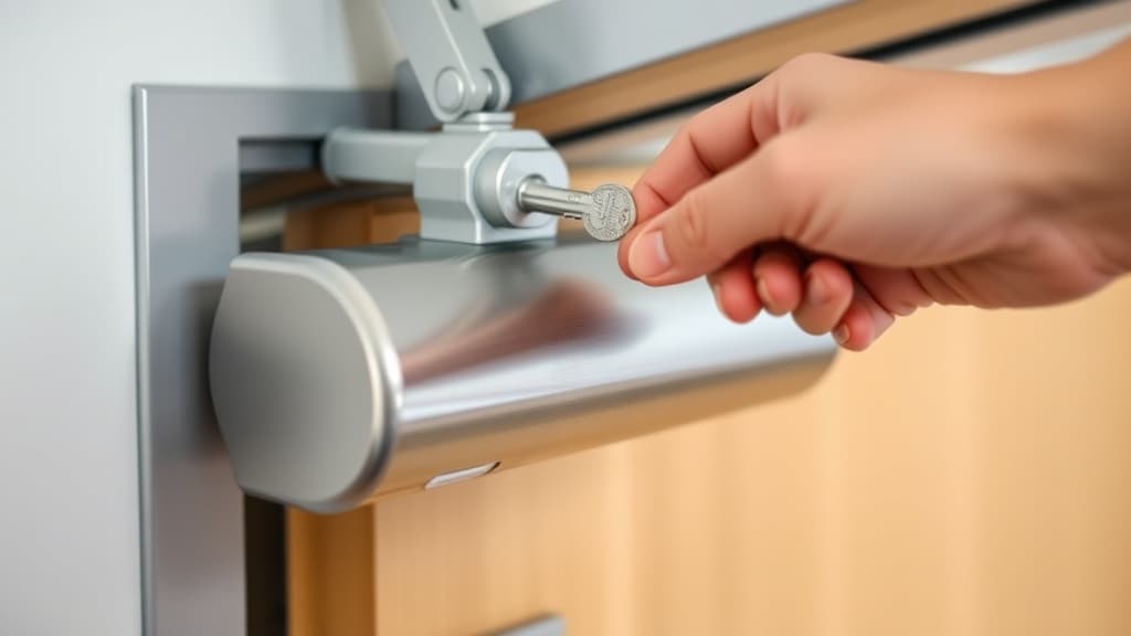 Door closer adjustment on office door