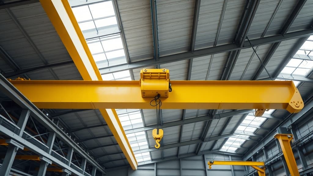 Overhead crane installation in industrial facility