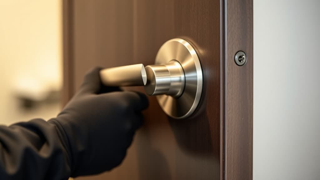 New door handle installation on office door