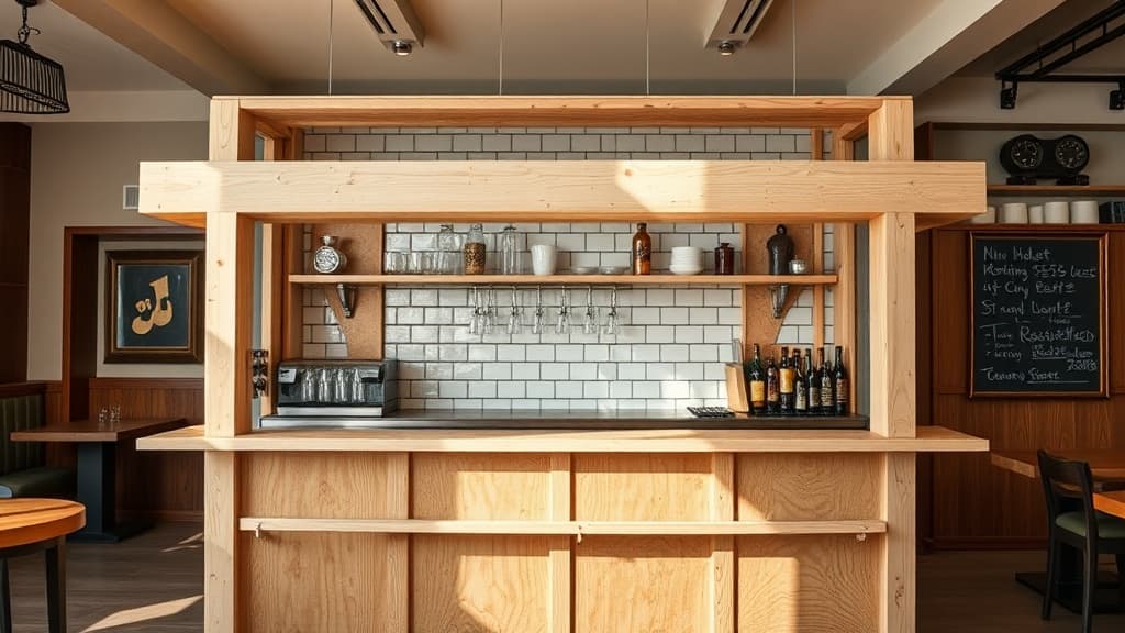 Restaurant bar construction in progress