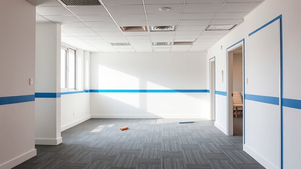 Office suite being painted for new tenant