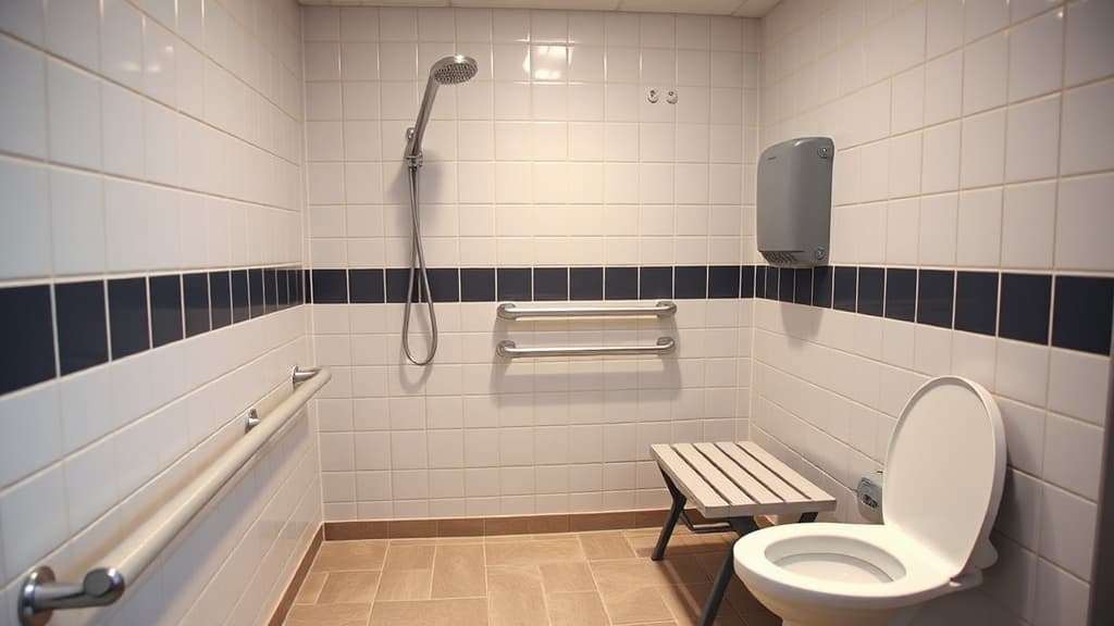 Accessible washroom with grab bars