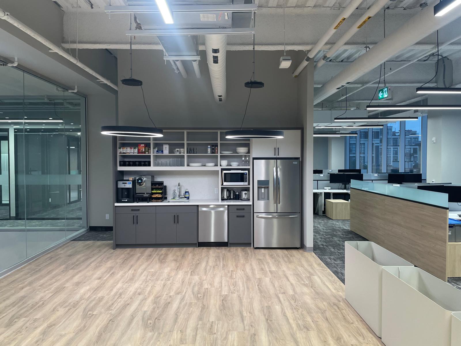 345 King Suite 200 finished kitchenette and open office area